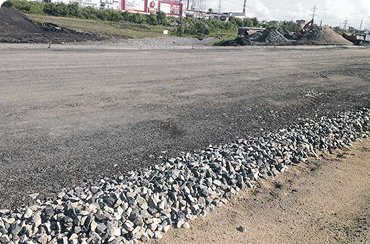 Устройство временных дорог (отсыпка боем, асфальтной крошкой)